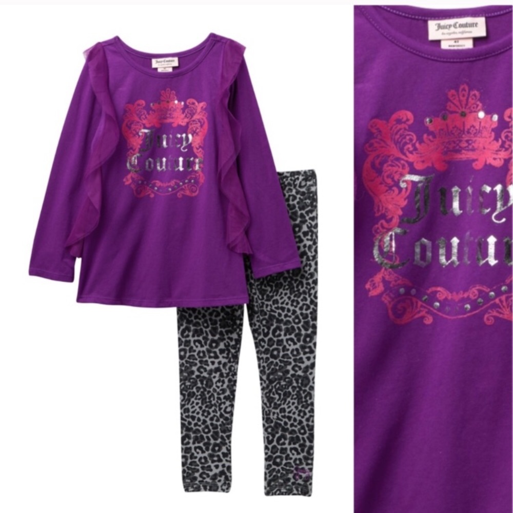 Juicy couture purple cute girl leggings set